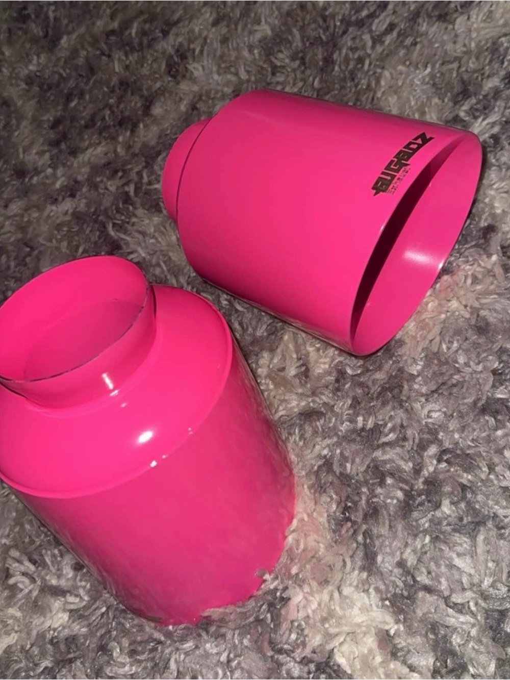 Bigboz Exhaust Bolt-On Exhaust Tips; 5-Inch; Bubble Gum Pink